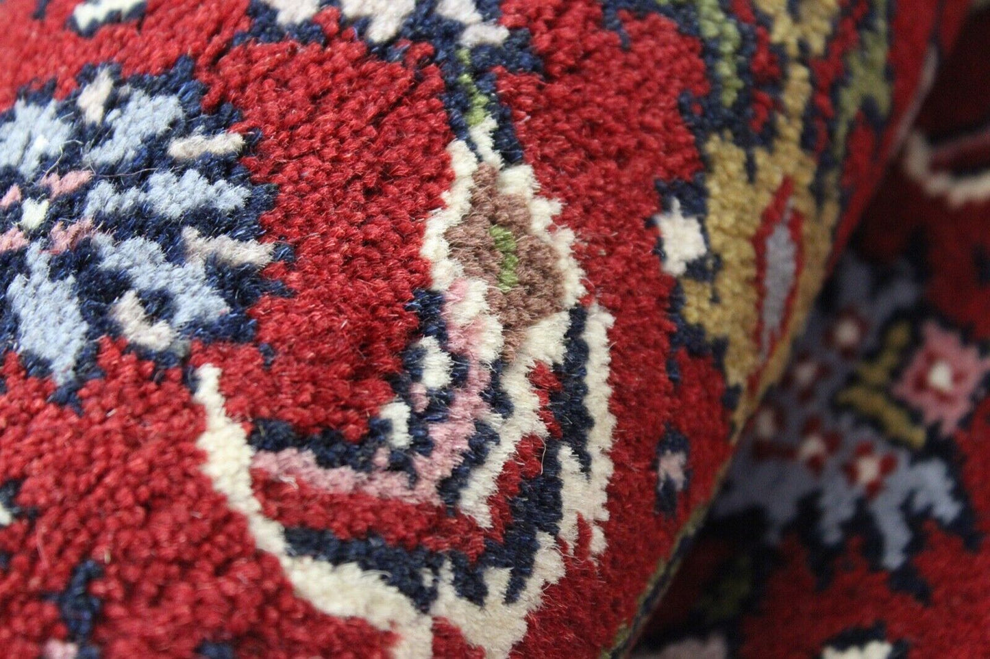 Bidjar Handgeknüpft Teppich 100% wolle Rot Blau 111x200 cm Orientteppich D14