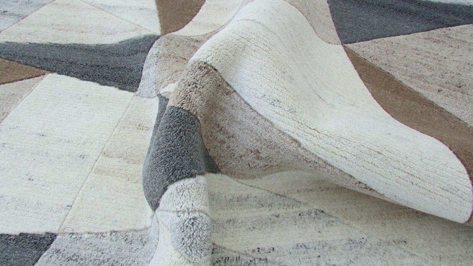 Nepal Teppich Handgeknüpft Grau 100% Wolle Orientteppich Braun 161X231 cm N-149