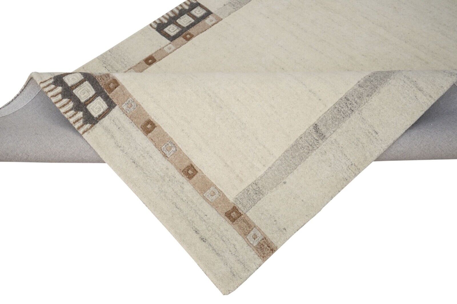 Gabbeh Beige elfenbeinfarbe 160X230 cm Teppich 100% Wolle Handgetuftet HT227