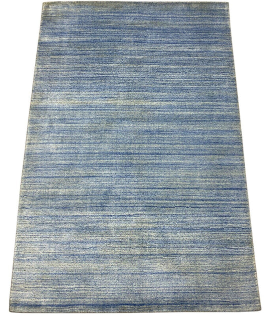 Blau Silber Teppich Gabbeh 100% Wolle loom lori Handgewebt 120x180 cm S169