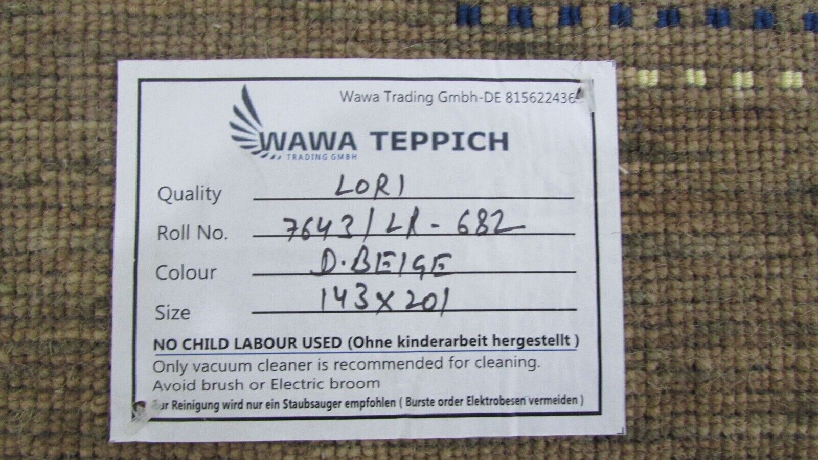 DunkelBeige Beige Gabbeh Teppich Handgewebt 100% Wolle 140x200 cm Lori Lr682