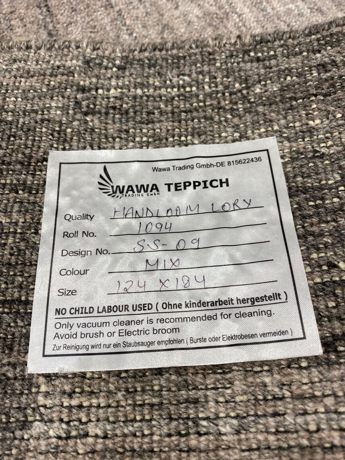 Gabbeh Teppich Wolle Grau lori Handgewebt 120x180 cm Viskose Debbich S9