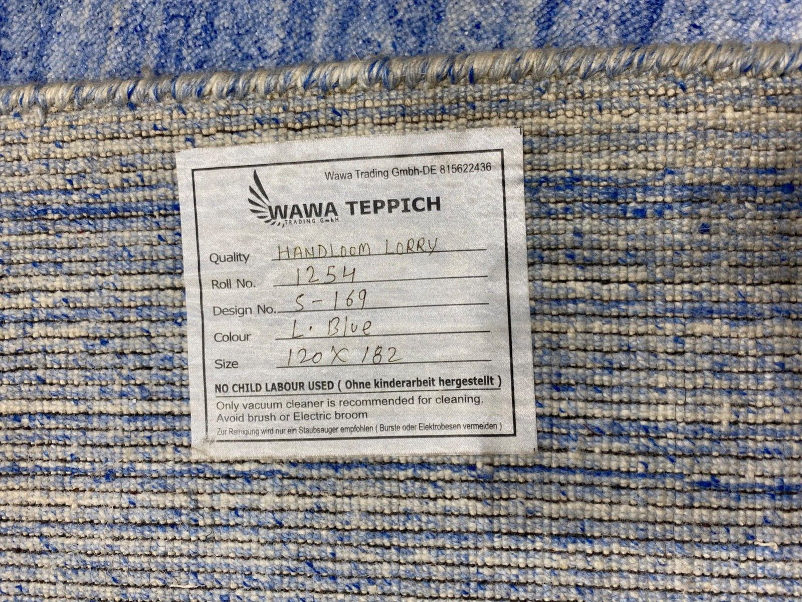 Plavo-srebrni Gabbeh tepih, 100% vuna, loom lori, ručno tkan, 120x180 cm, S169