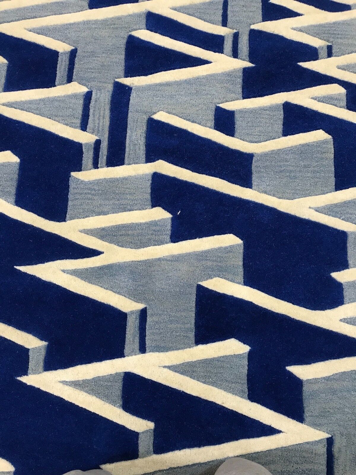 Designer Teppich 120X180 CM Handarbeit 100% Wolle Handgetuftet 3D Look Wall