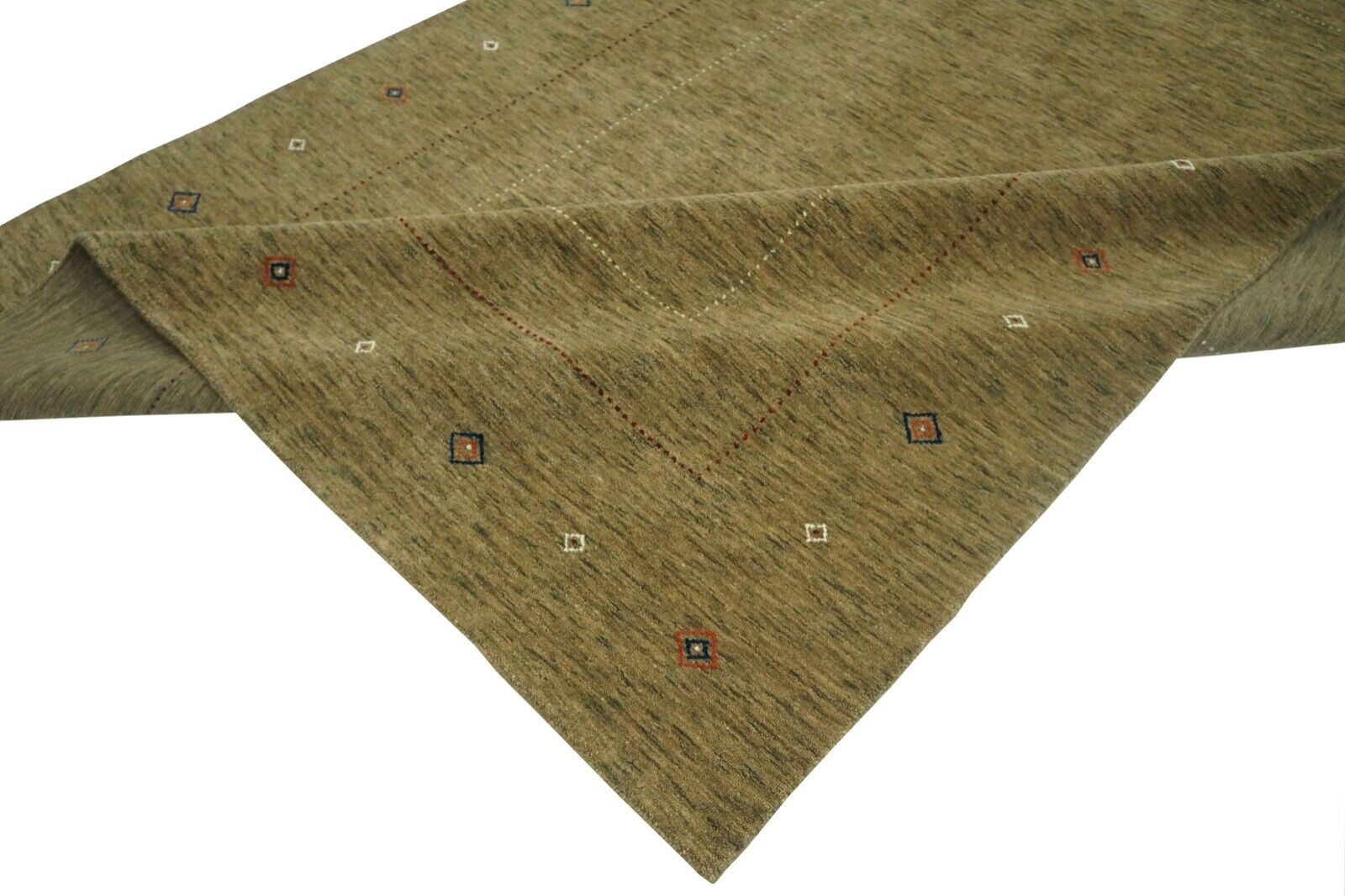 Tappeto Gabbeh Beige Scuro 100% Lana 200x300 cm Tessuto a Mano Orientale Lr642