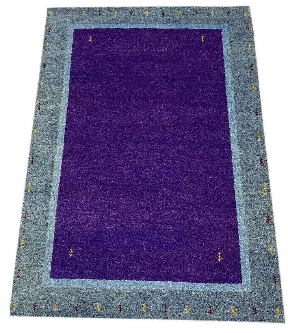 Lila Gabbeh Teppich 100% Wolle Blau Handgeknüpft 168X238 cm WR31