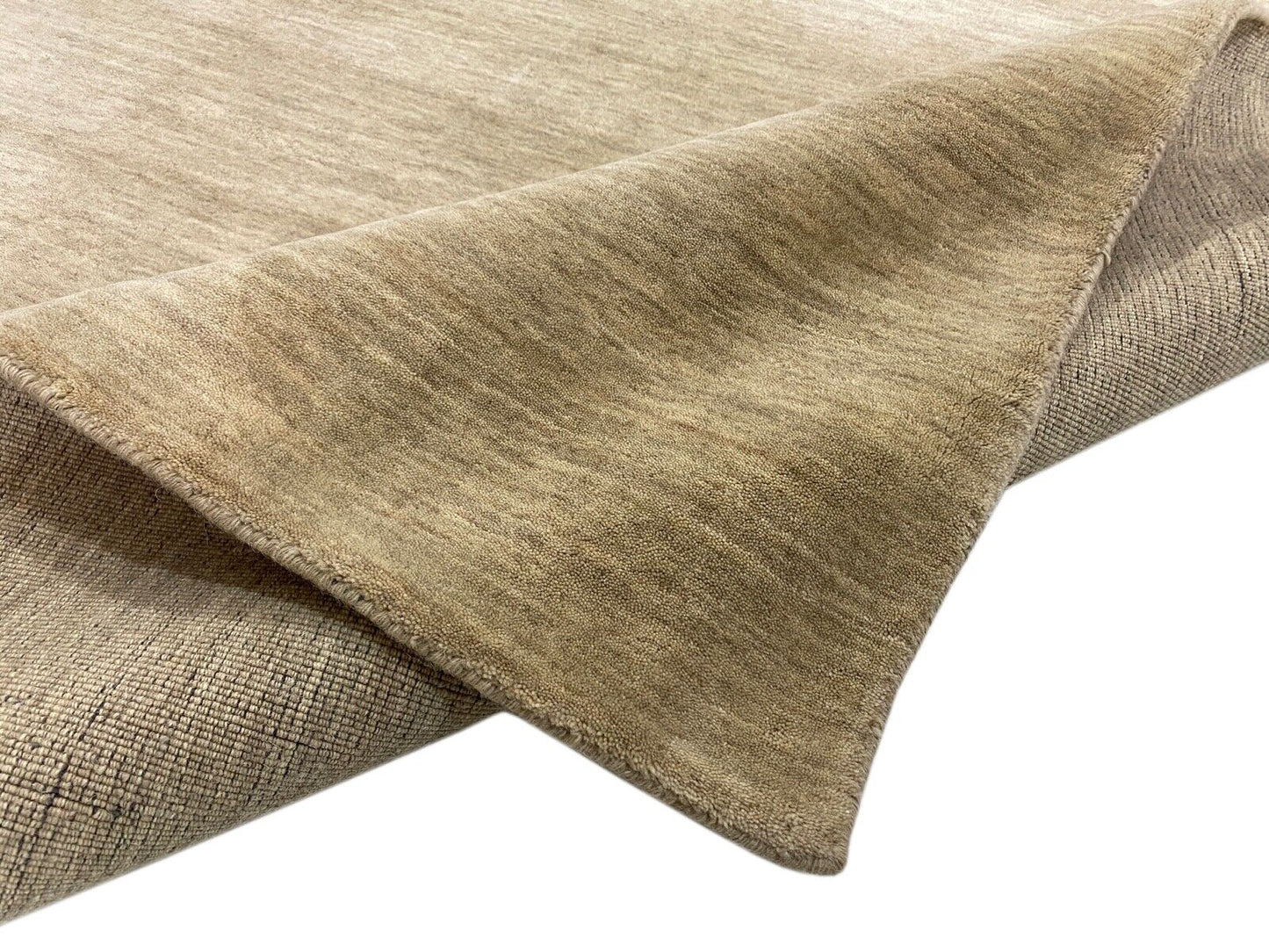 Gabbeh Beige Teppich 100% Wolle Handgewebt Loom Lori Debbich 240x295 cm
