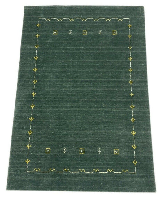 Grau Gabbeh Teppich Wolle Viskose Fine Orientteppich Handgewebt 120x180 CM wr99