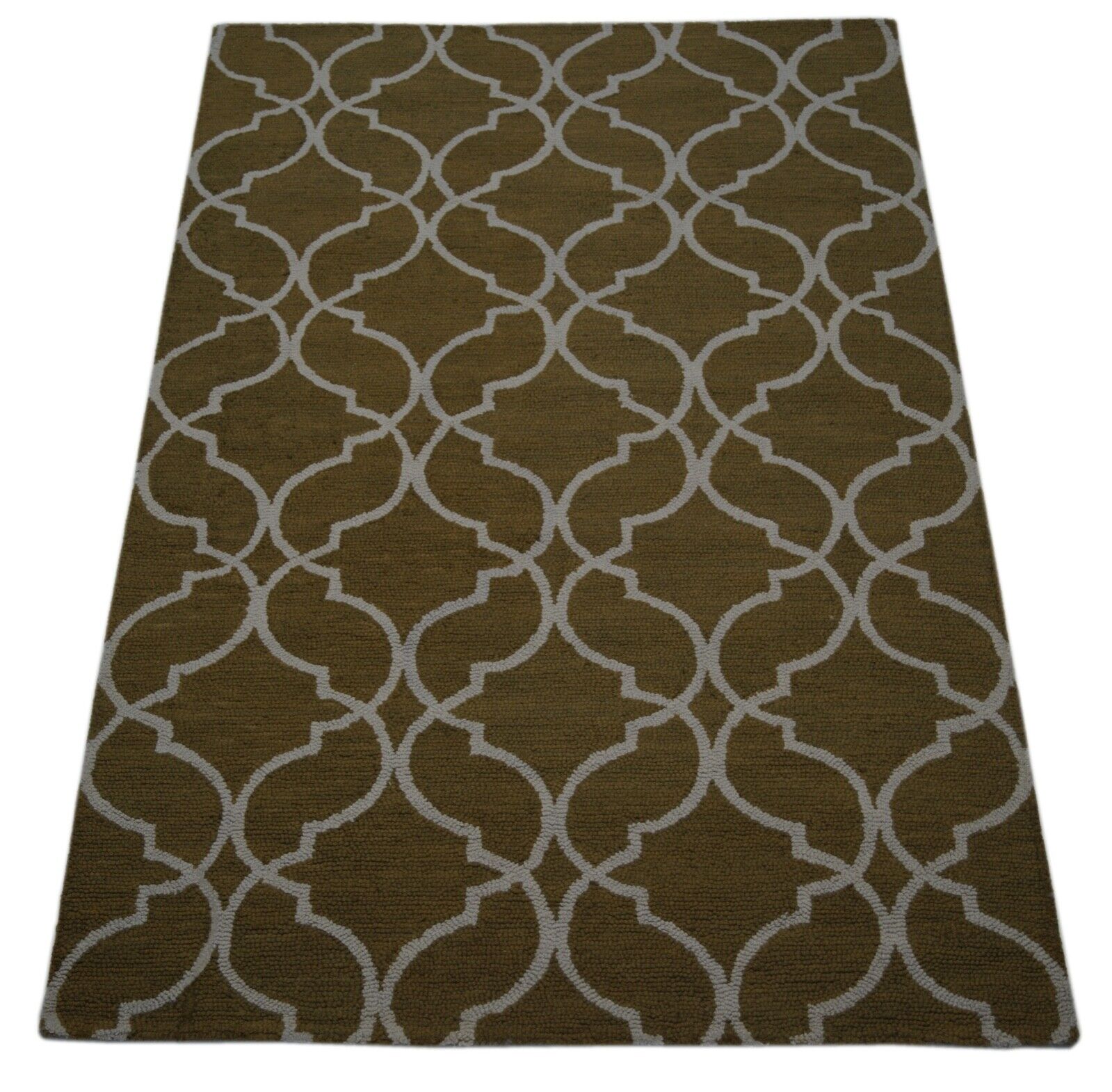Teppich 100% Wolle Beige Orientteppich Handarbeit Designer 150X240 CM 926