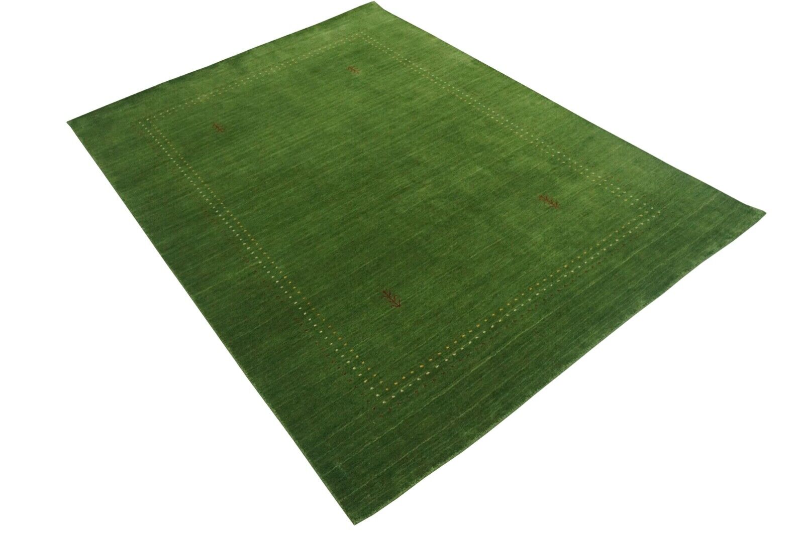 Tappeto Gabbeh Verde 100% Lana 165X228 cm Tappeto Orientale Tessuto a Mano Lr523
