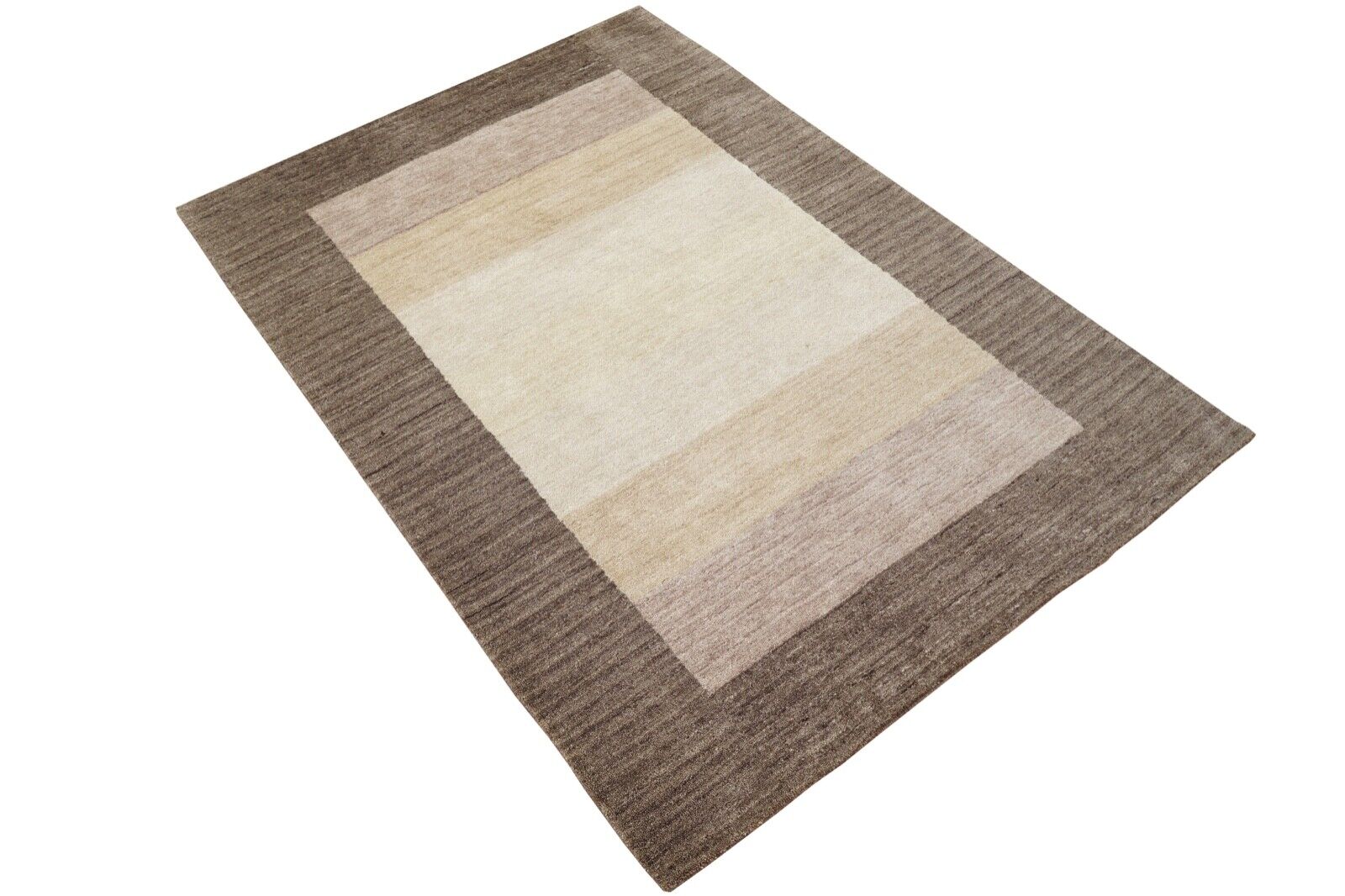 Beige Teppich Braun Handgewebt 100% Wolle 128x180 cm Orientteppich Lori Lr436