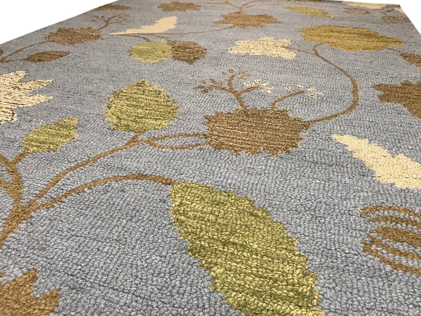 Teppich 100% Wolle Grau Grün Handarbeit Designer Orientteppich 150X240 CM MH888