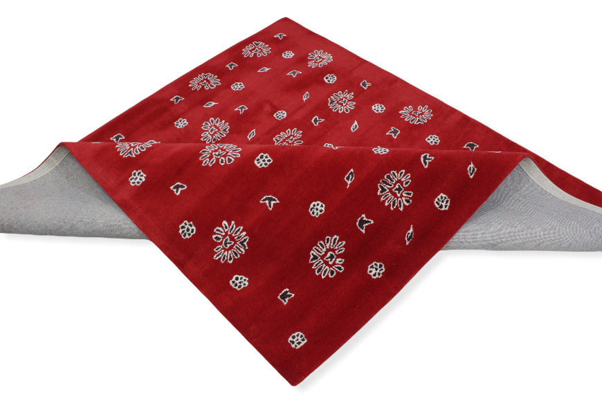 Rot Teppich 200X200 CM 100% Wolle Handarbeit Designer Orientteppich WT2
