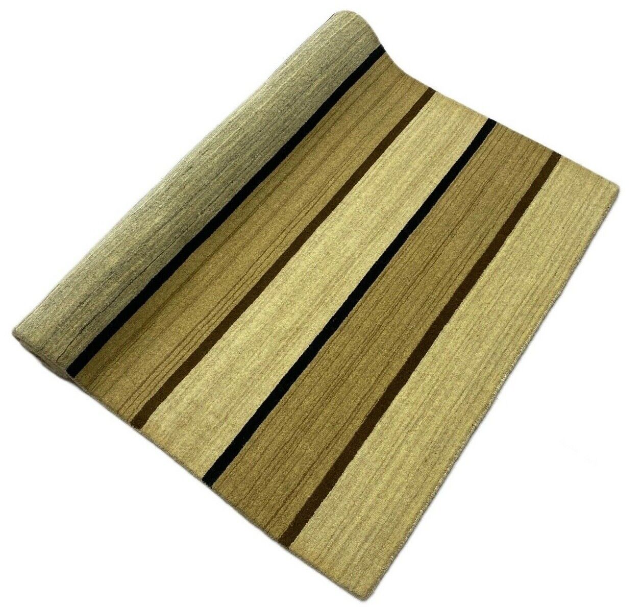 Teppich Gabbeh Beige Schwarz 100% Wolle lori Handgewebt 125x180 cm S28