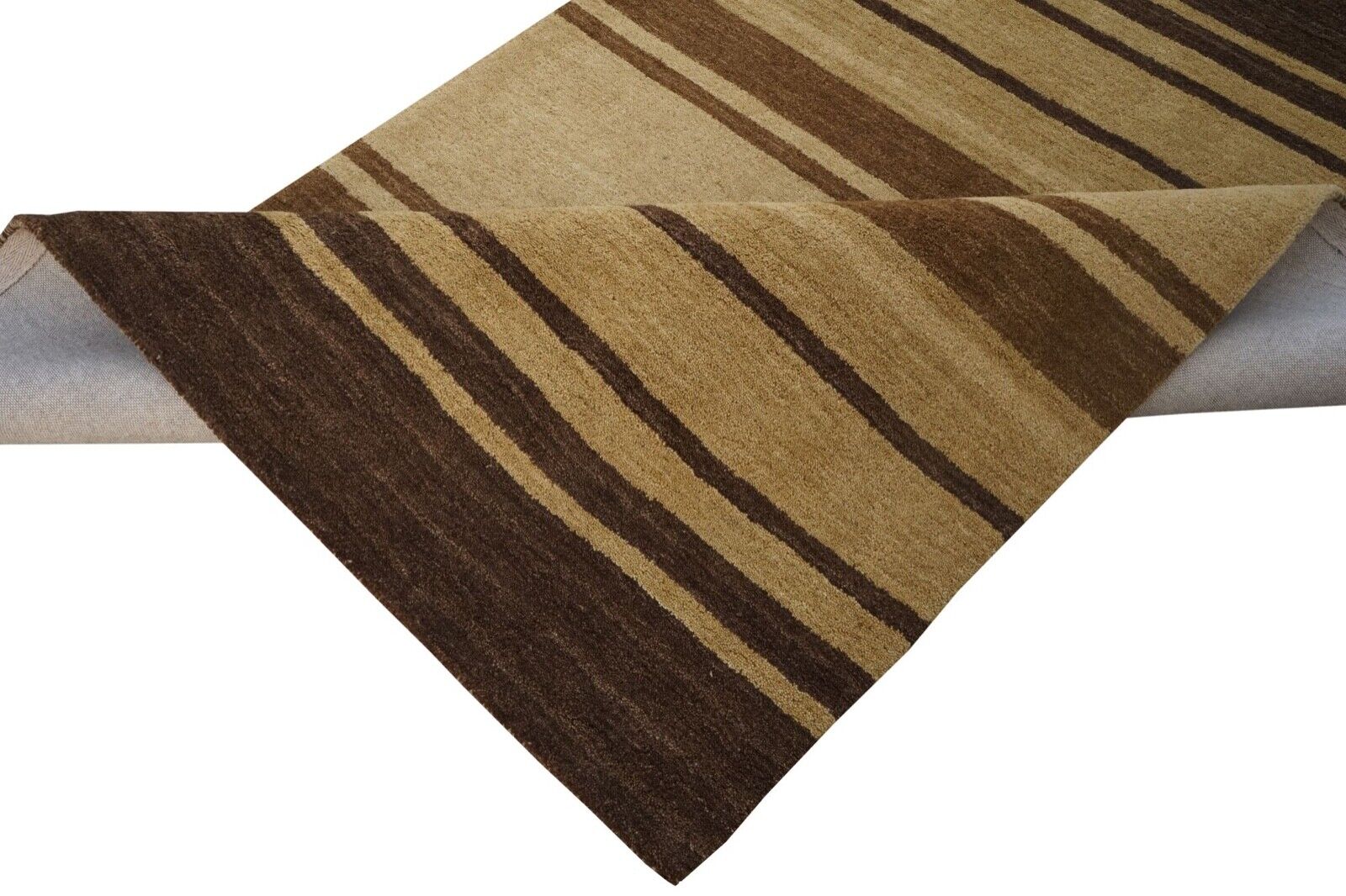 Tapijt 140x200 cm 100% wol Goudbeige Bruin Oriëntaals Handgetuft HT593