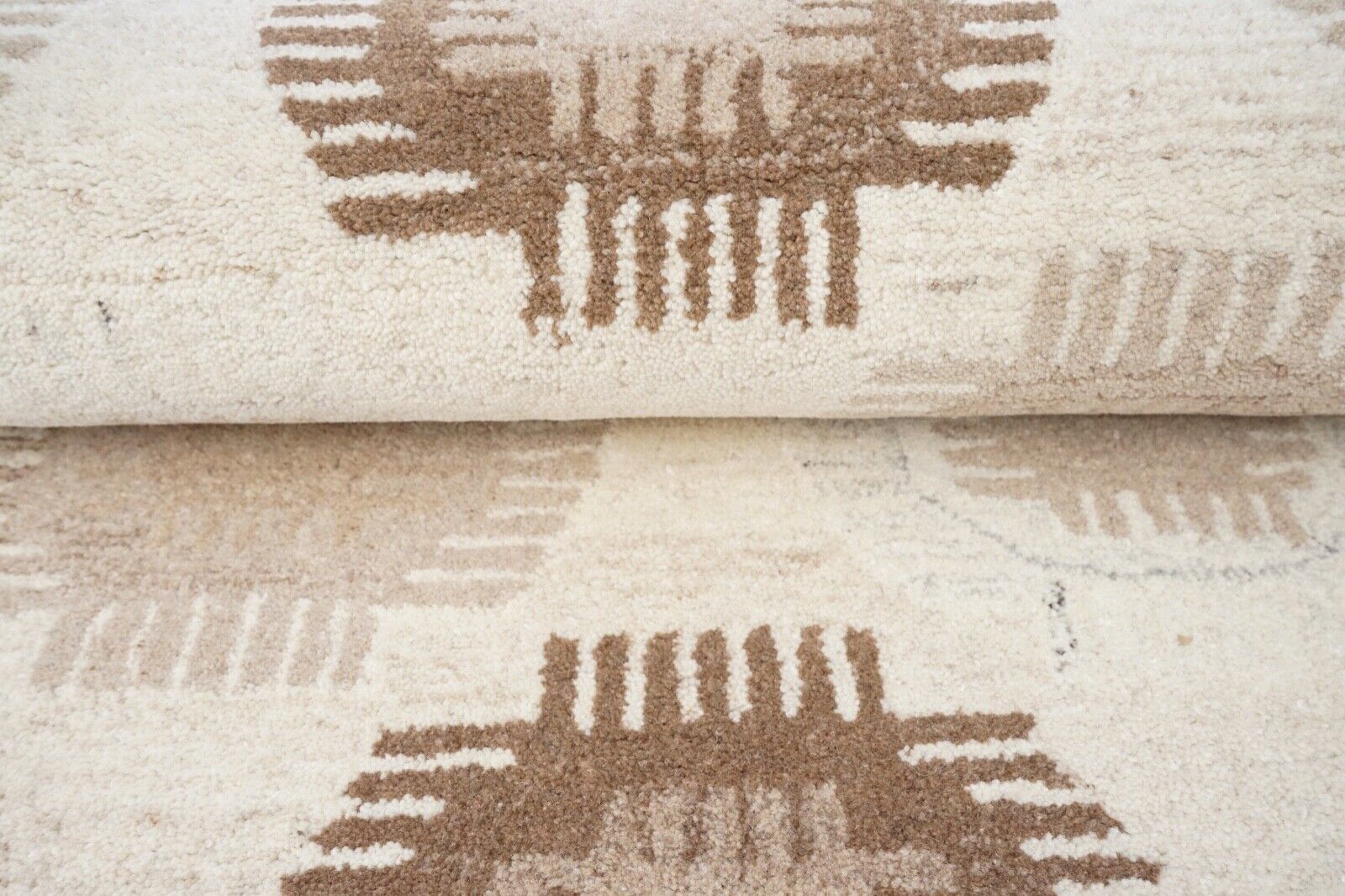 Beige Braun Grau Teppich 100% Wolle 160X230 cm Orientteppich Handgetuftet HT416