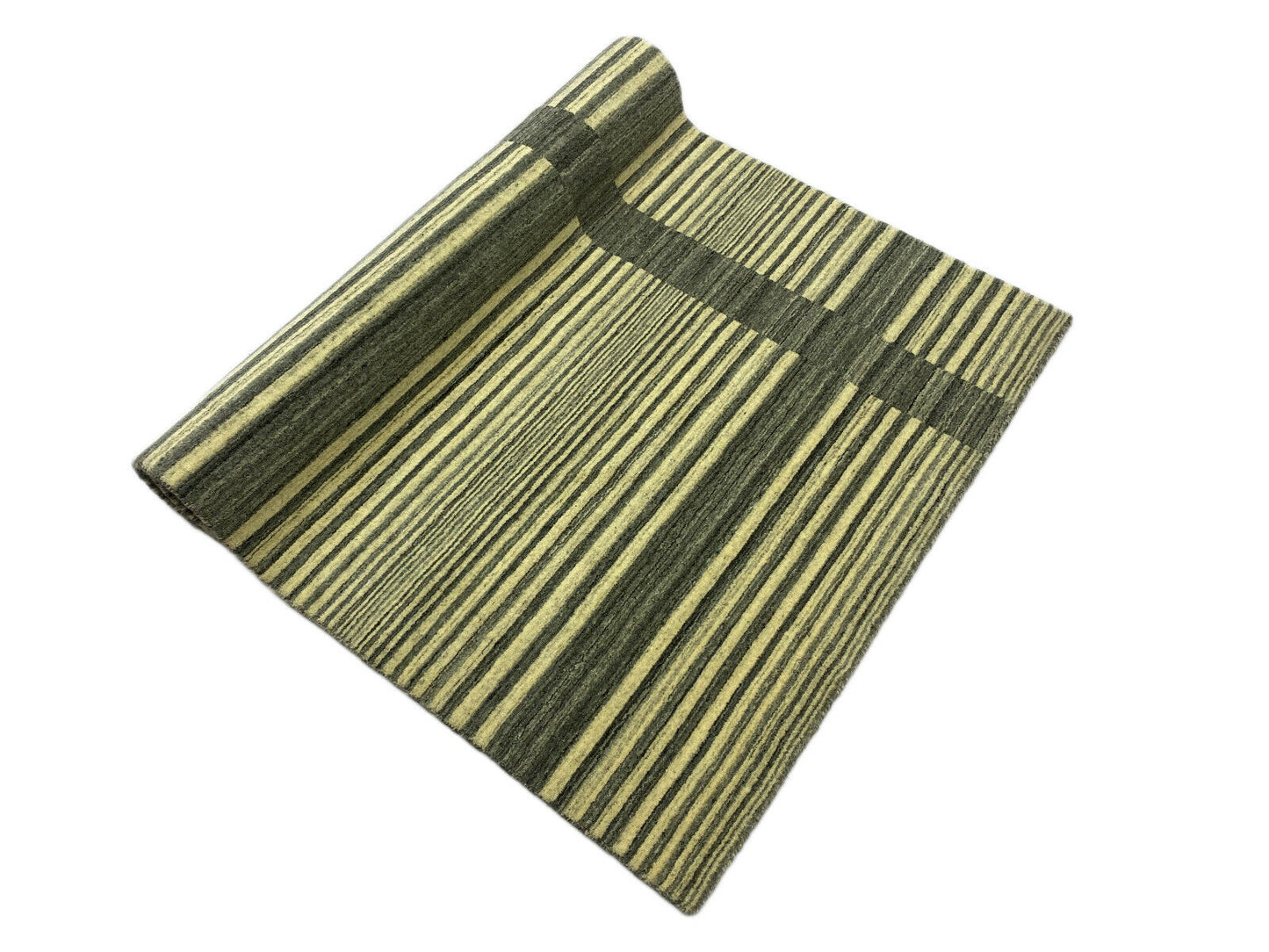 Grau Teppich 100% Wolle Beige Gabbeh lori Handgewebt 124x187 cm Naturwolle S105