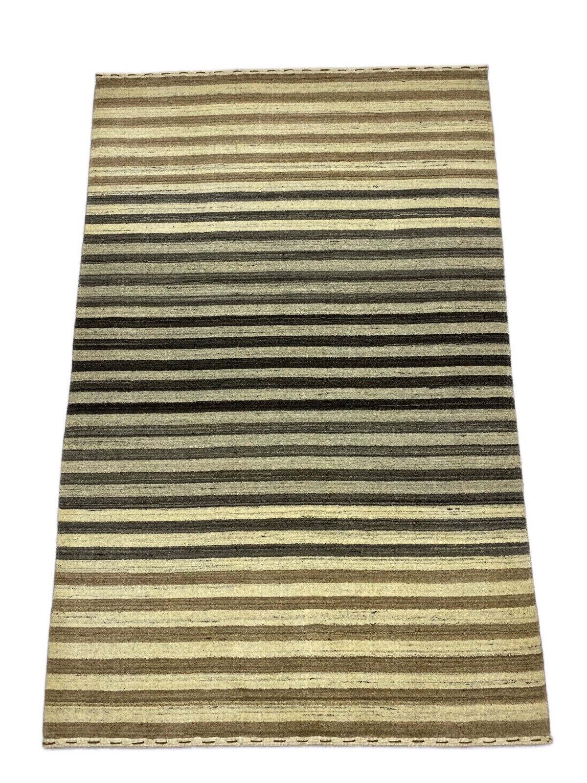 Teppich Beige Braun Grau 100% Wolle Gabbeh lori Handgewebt 122x186 cm S71