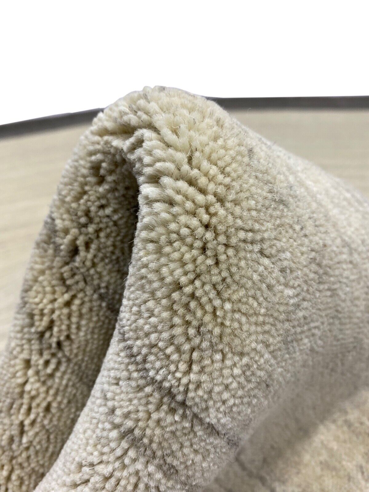 Beige Braun Teppich 100% Wolle Lori Handgewebt natürliche Wolle 130x180 cm S167