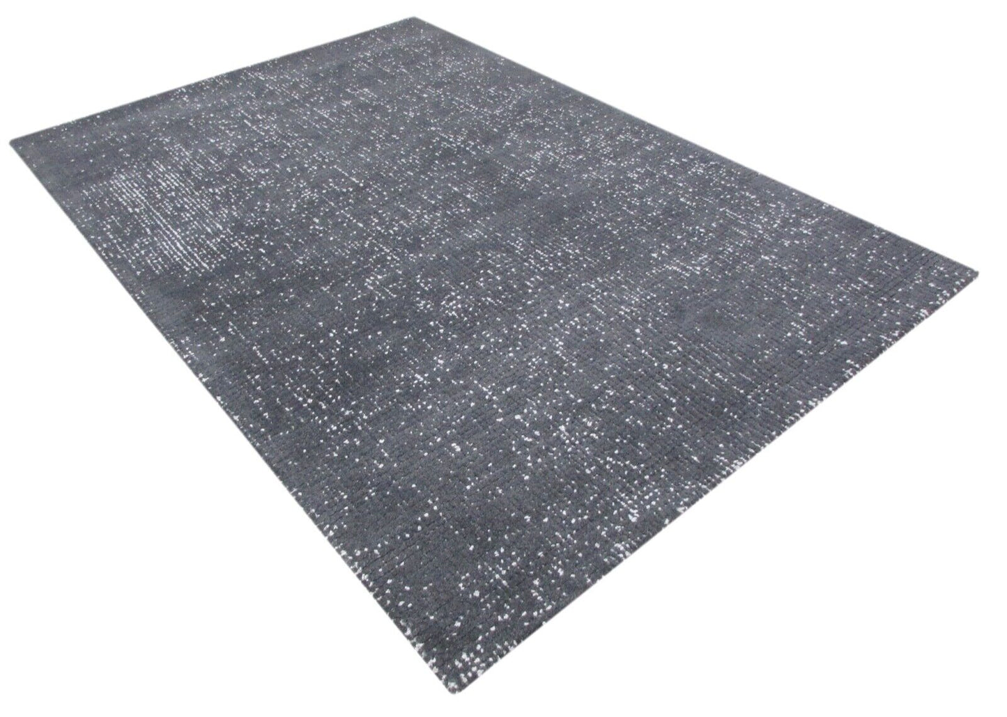 Teppich 100% Wolle Schwarz Grau 160X230 cm Wohnzimmer Design Handgetuftet T792