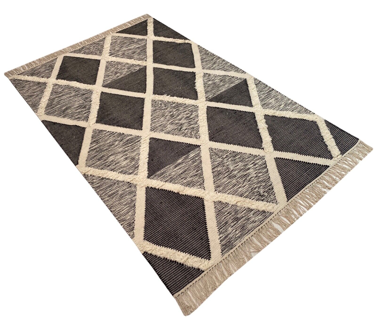 Kilim 100% Wolle Teppich Dhurry Handgewebt Beige Dhurrie, Kelim 155X240 cm