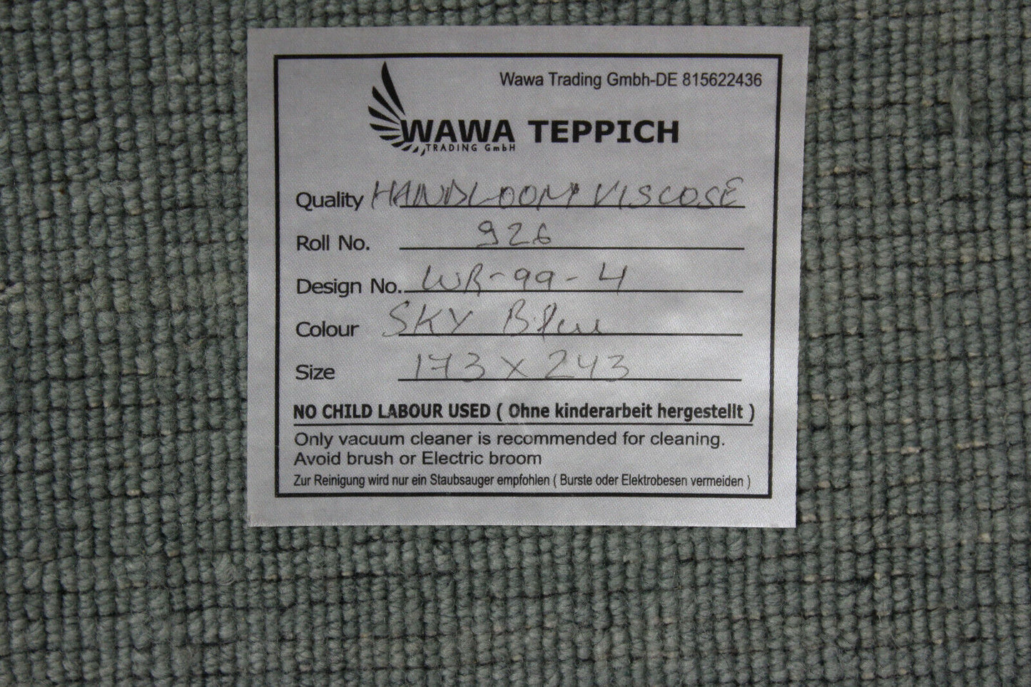 Grau Gabbeh Teppich Wolle Viskose Fine Orientteppich Handgewebt 170x240 CM WR99
