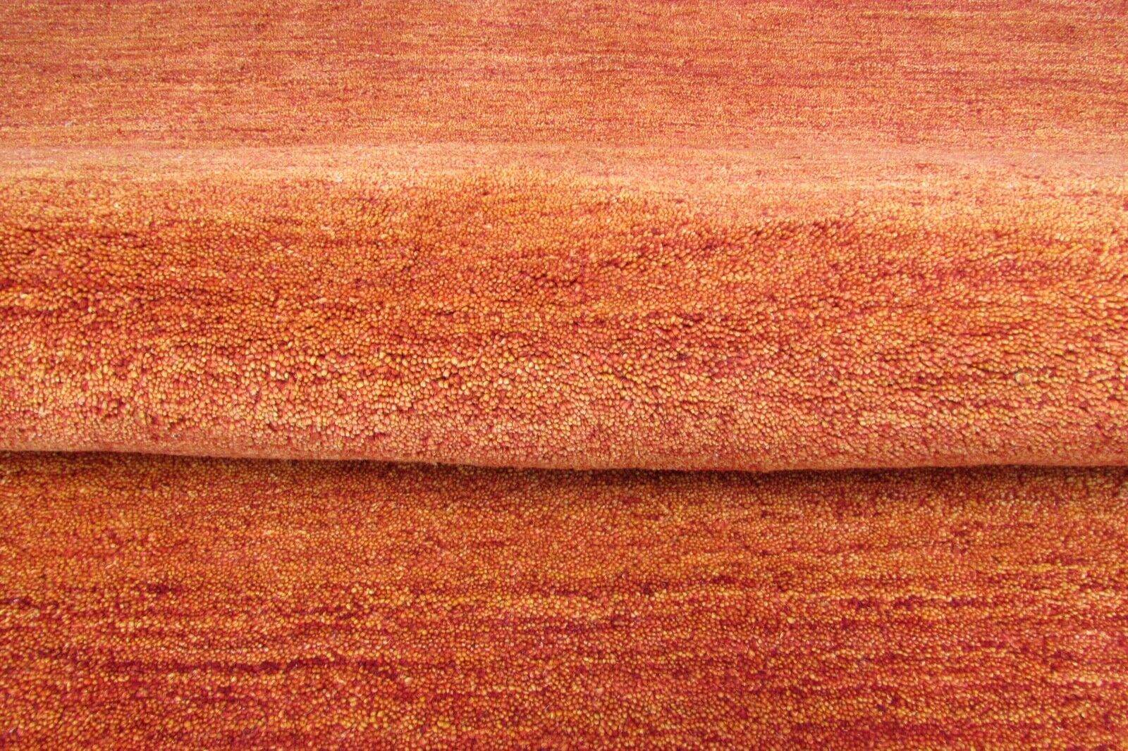 orange terracotta Gabbeh Teppich 100% Wolle 170X240 cm uni Handgetuftet T878