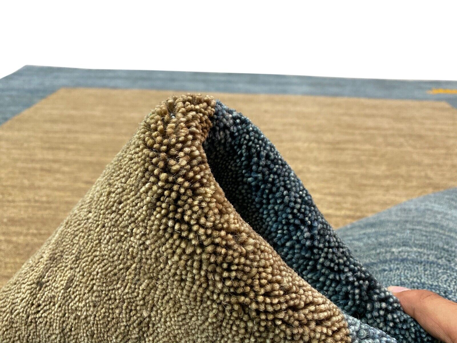 Orientális Gabbeh szövőszék szőnyeg, bézs/világoskék, 100% gyapjú, 170 x 238 cm