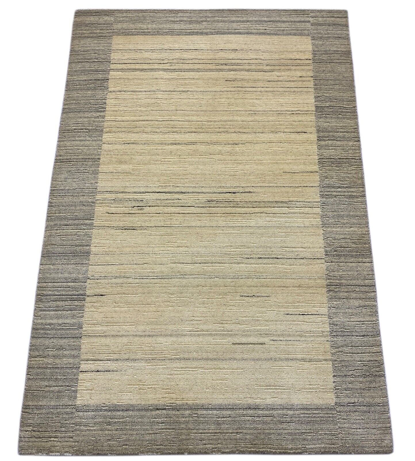 Teppich Gabbeh Beige Wolle Viskose loom lori Handgewebt 120x180 cm S184