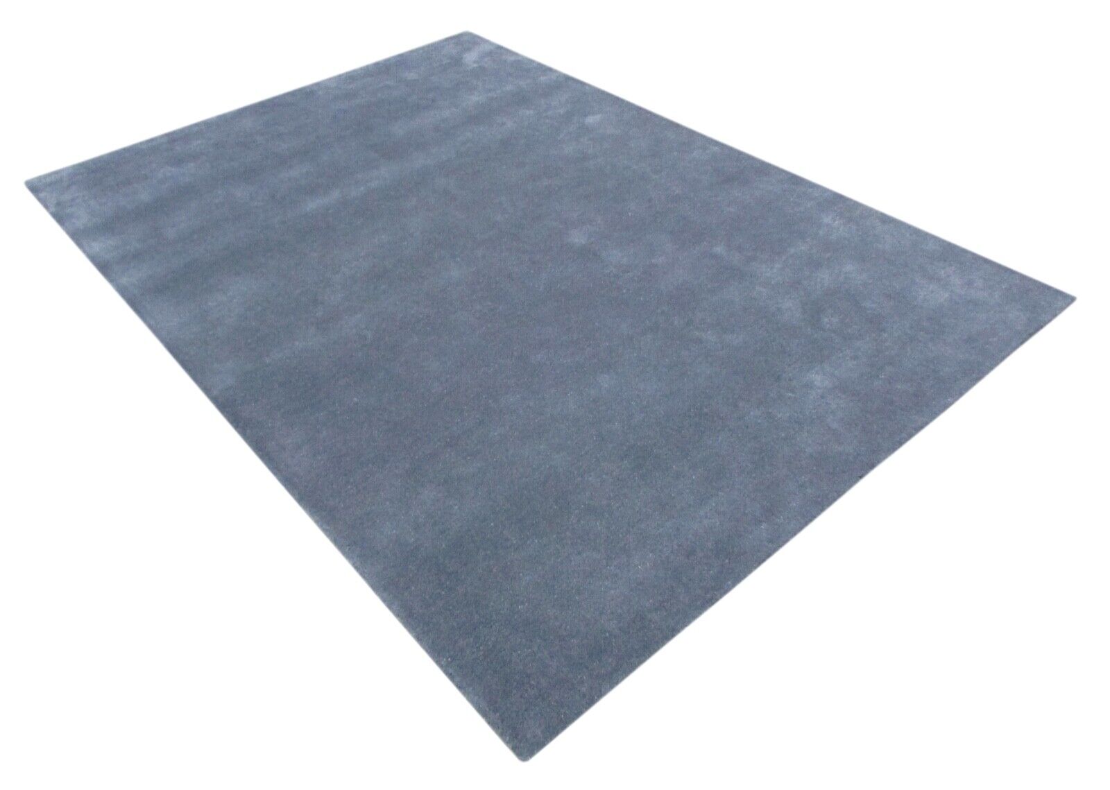 Alfombra azul grisáceo, 100% lana, 160x230 cm, hecha a mano, tufted a mano, T813