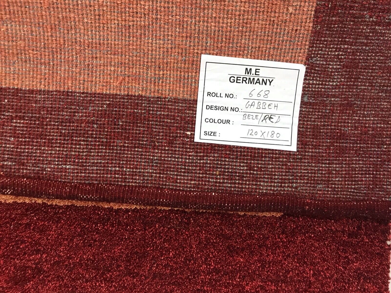 Preproga Gabbeh 120x180 cm ročno vozlana orientalska preproga rdeče-zlate barve 100 % volna R668