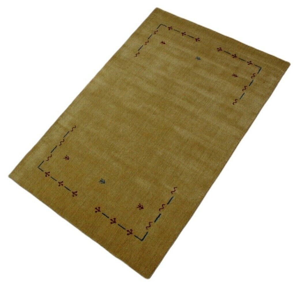 Orientteppich Gabbeh Loom Handgefertigt Teppich 100% Wolle 120X180 cm Gold