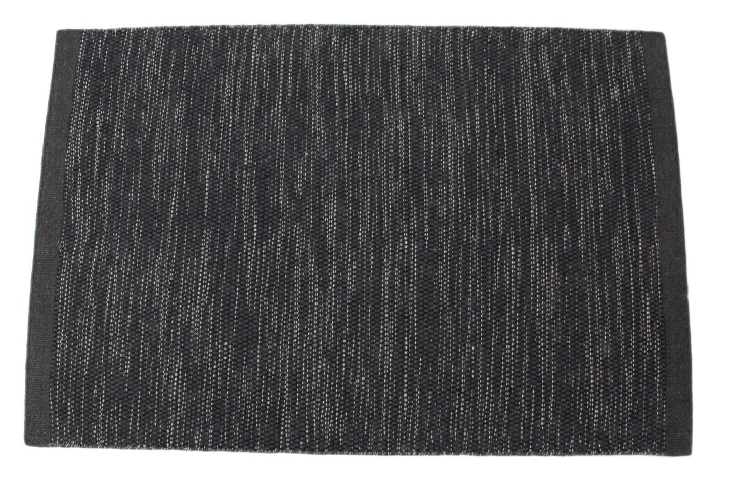 Anthrazit 100% wolle Teppich Flachgewebe 120x180 cm Kilim  Schwarz Handgewebt