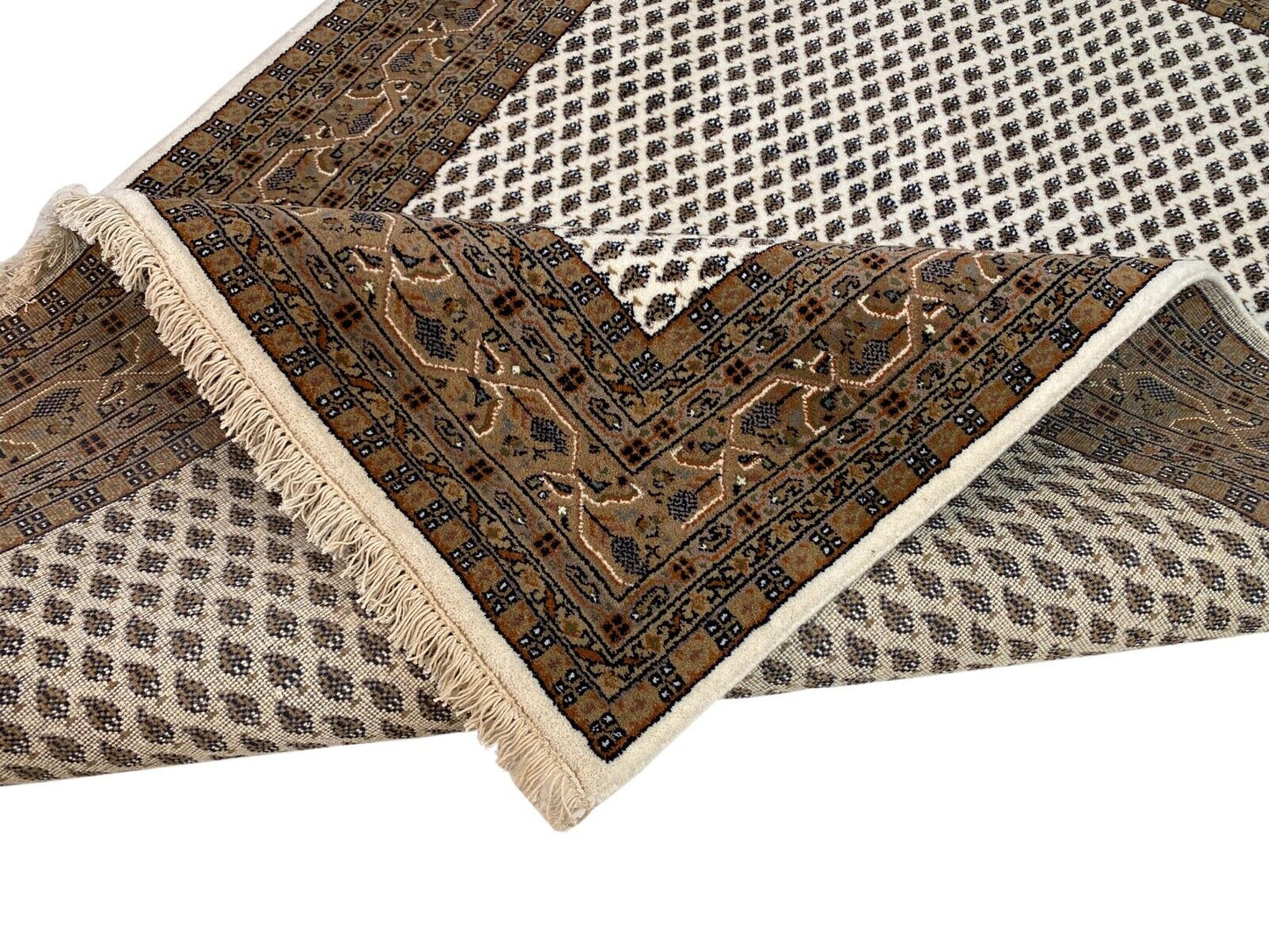 Handgeknüpfte Orientteppich Mir 170X250 cm Schurwolle Beige Teppich 100% Wolle