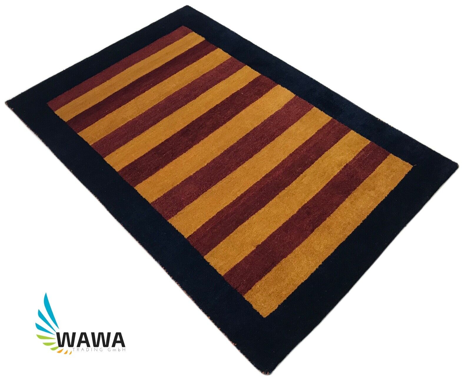 Gabbeh Teppich 120x180 cm Handgeknüpft 100% Wolle Rot Gold Debbich