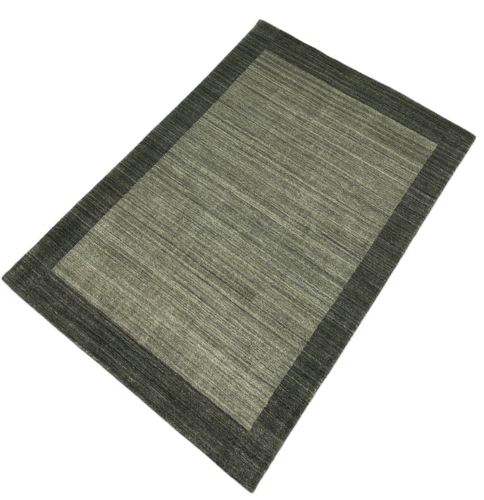 Gabbeh Teppich 100% Wolle Grau Braun loom lori Handgewebt 120x180 cm S57