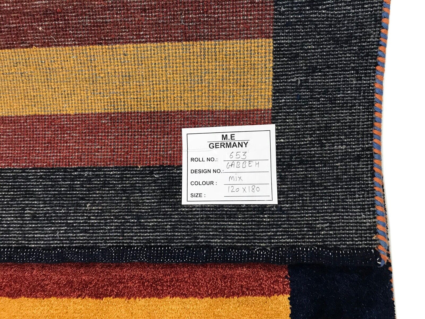 Gabbeh Teppich 120x180 cm Handgeknüpft 100% Wolle Rot Gold Debbich