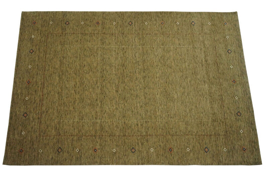 Gabbeh Teppich Dunkel Beige 100% Wolle 200x300 cm Handgewebt Orient Lr642