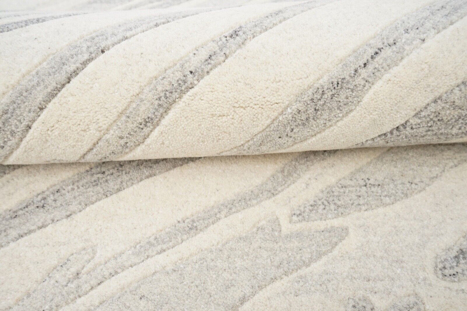 Beige Teppich 100% Wolle 160X230 cm Orientteppich Handgetuftet HT332u