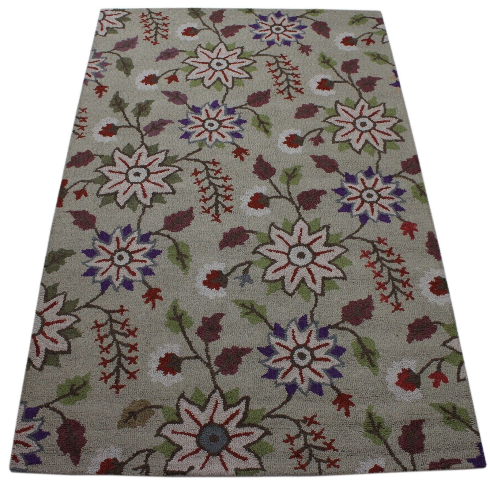 Teppich 100% Wolle Orientteppich Beige Braun 150X240 cm Handgetuftet MH946