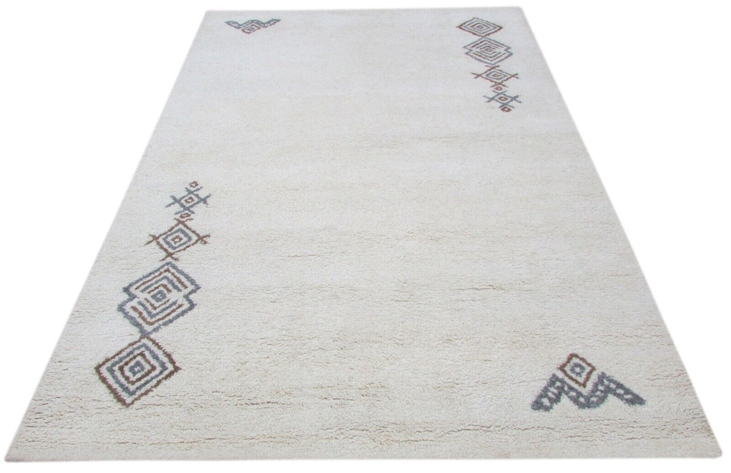 Teppich 100% Wolle 160X230 cm Modern Design Handgetuftet Beige Grau T844
