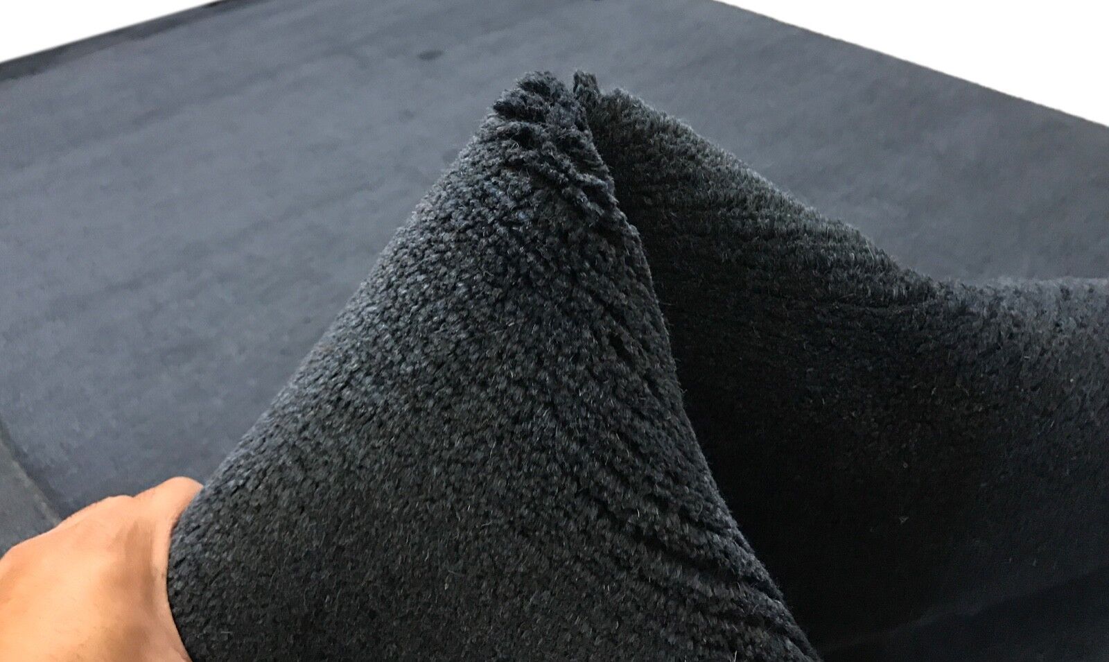 Mørkegråblåt tæppe 100% uld Gabbeh Loom håndlavet 180x260 cm VK12