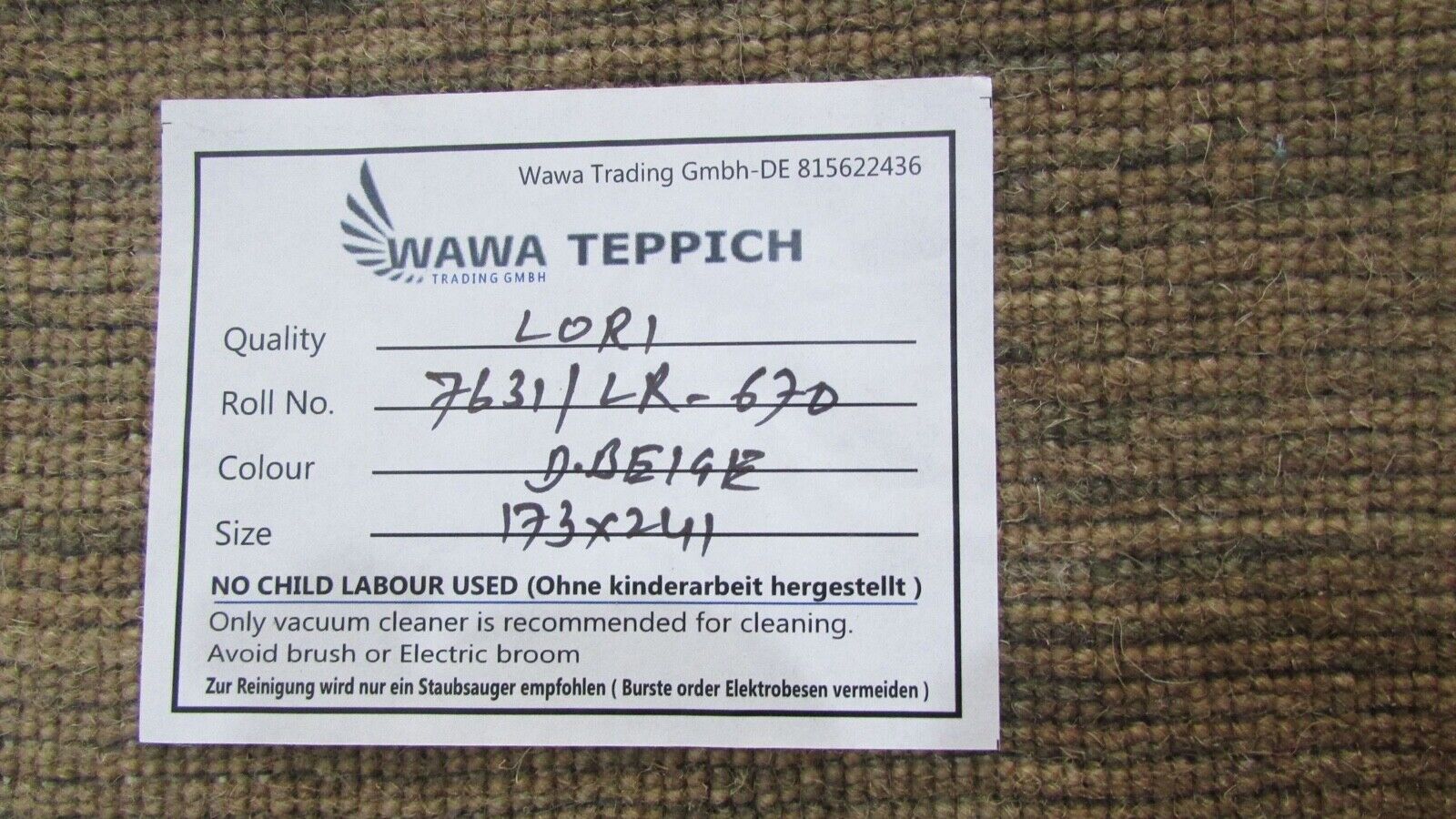 Gabbeh preproga temno bež 100 % volna 170 x 240 cm ročno tkana orientalska preproga LR667