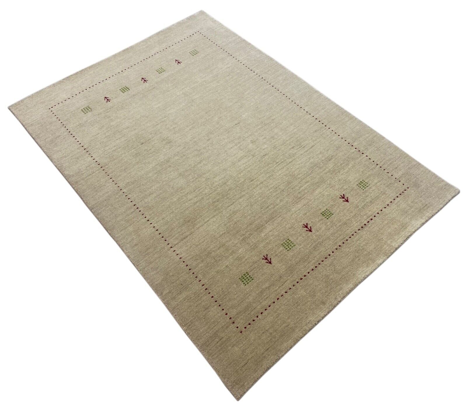 Gabbeh Teppich 100% Wolle Beige Handgefertigt 170X240 cm Loom Lori WR141