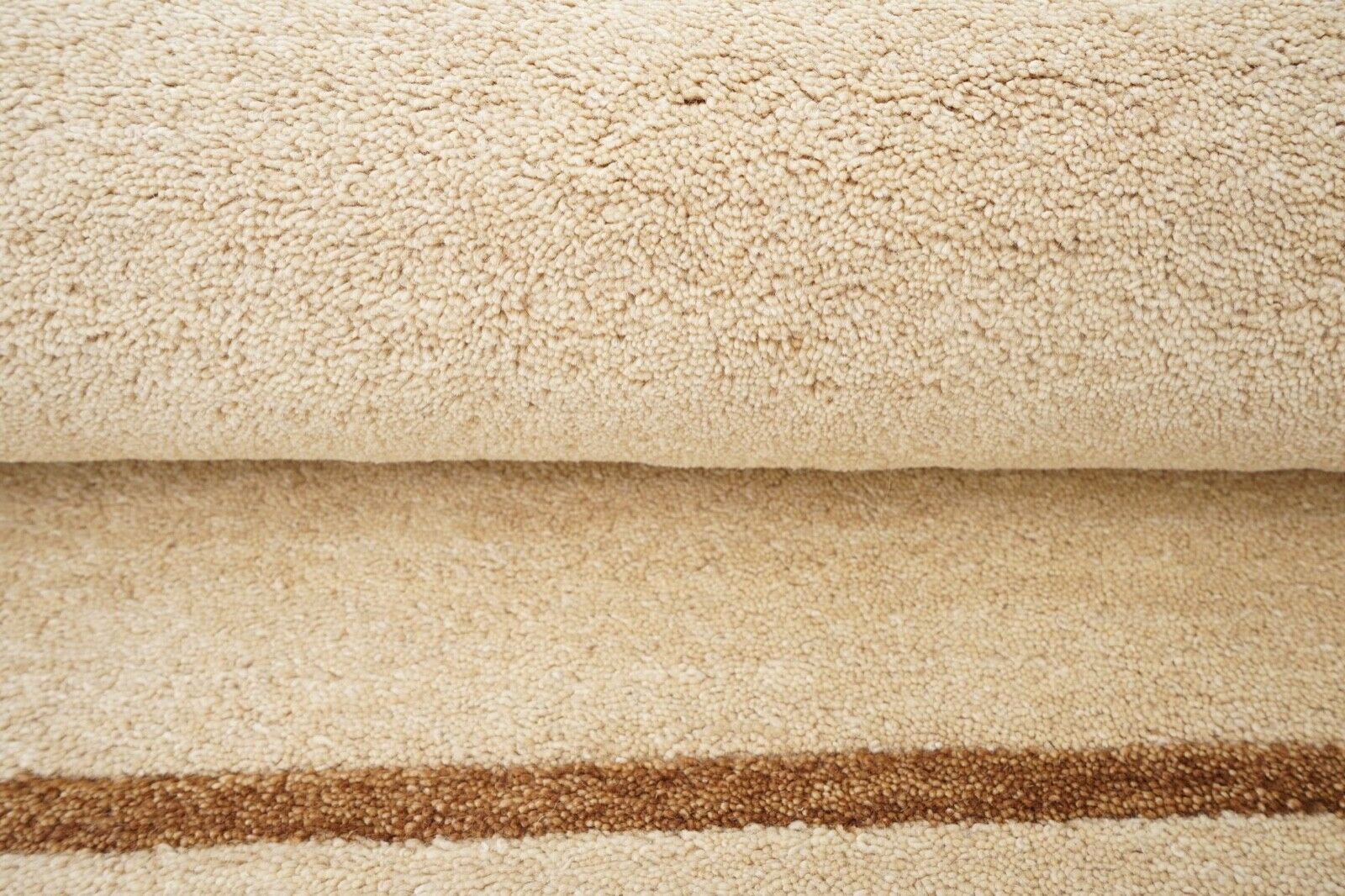 Teppich 100% Wolle 140X200 cm Beige Braun Orientteppich Handgetuftet HT618