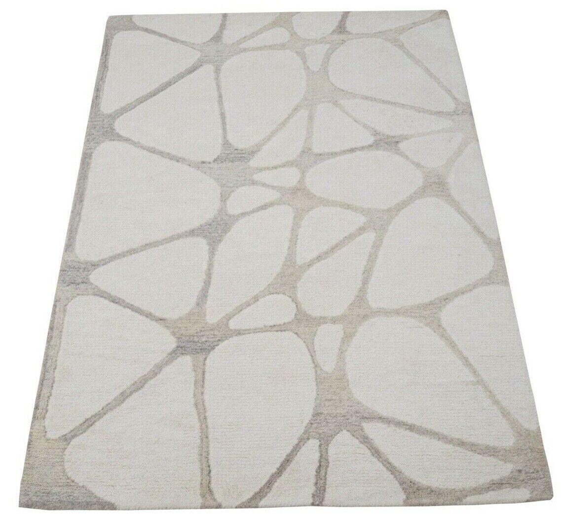 Bež siva preproga 160x230 cm 100 % volna orientalska preproga ročno tkana HT387