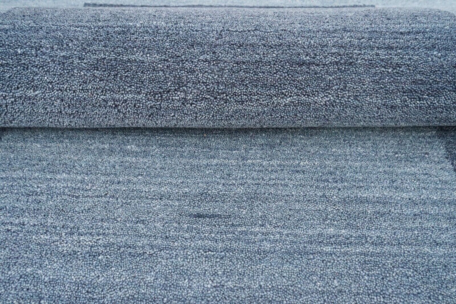 Blau 160X230 cm Teppich 100% Wolle Beige Orientteppich Handgetuftet HT410