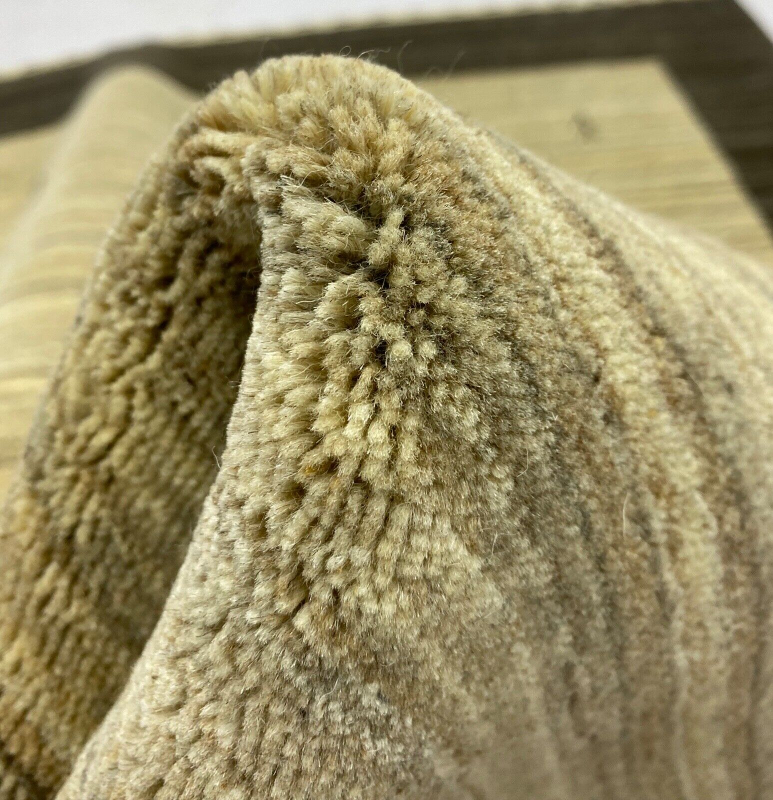 Teppich 100% Wolle Grau Beige Braun Gabbeh lori Handgewebt 125x177 cm S148