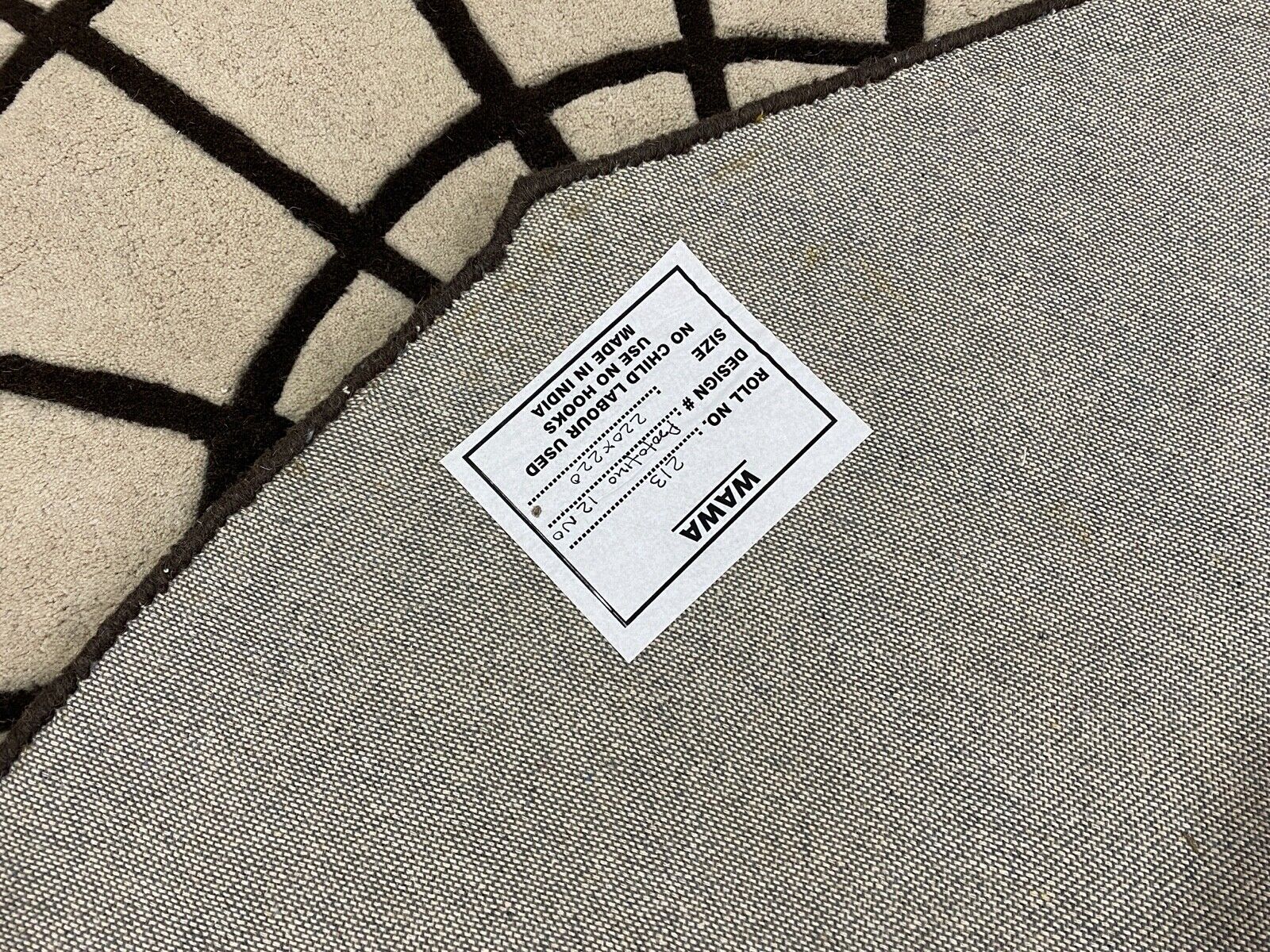 Tappeto rotondo, 100% lana, beige, annodato a mano, circa 220 x 220 cm, tappeto orientale, moderno