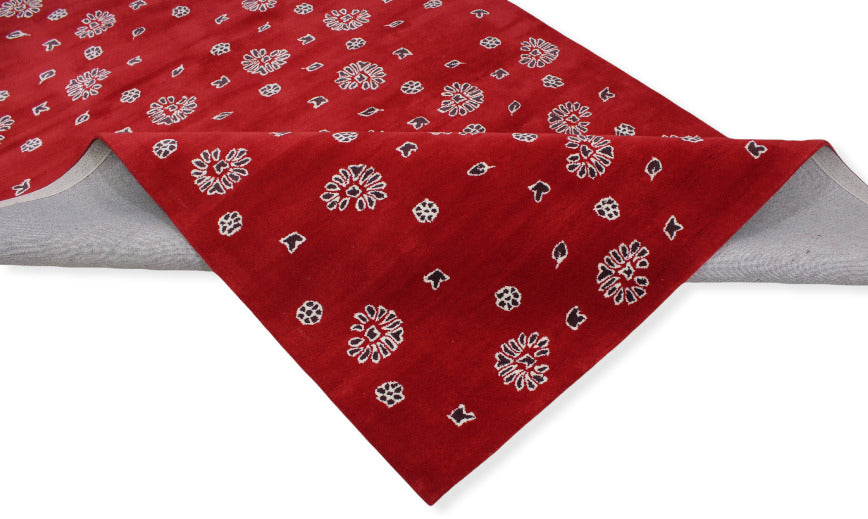 Rot Teppich 200X300 CM 100% Wolle Handarbeit Designer Orientteppich WT2